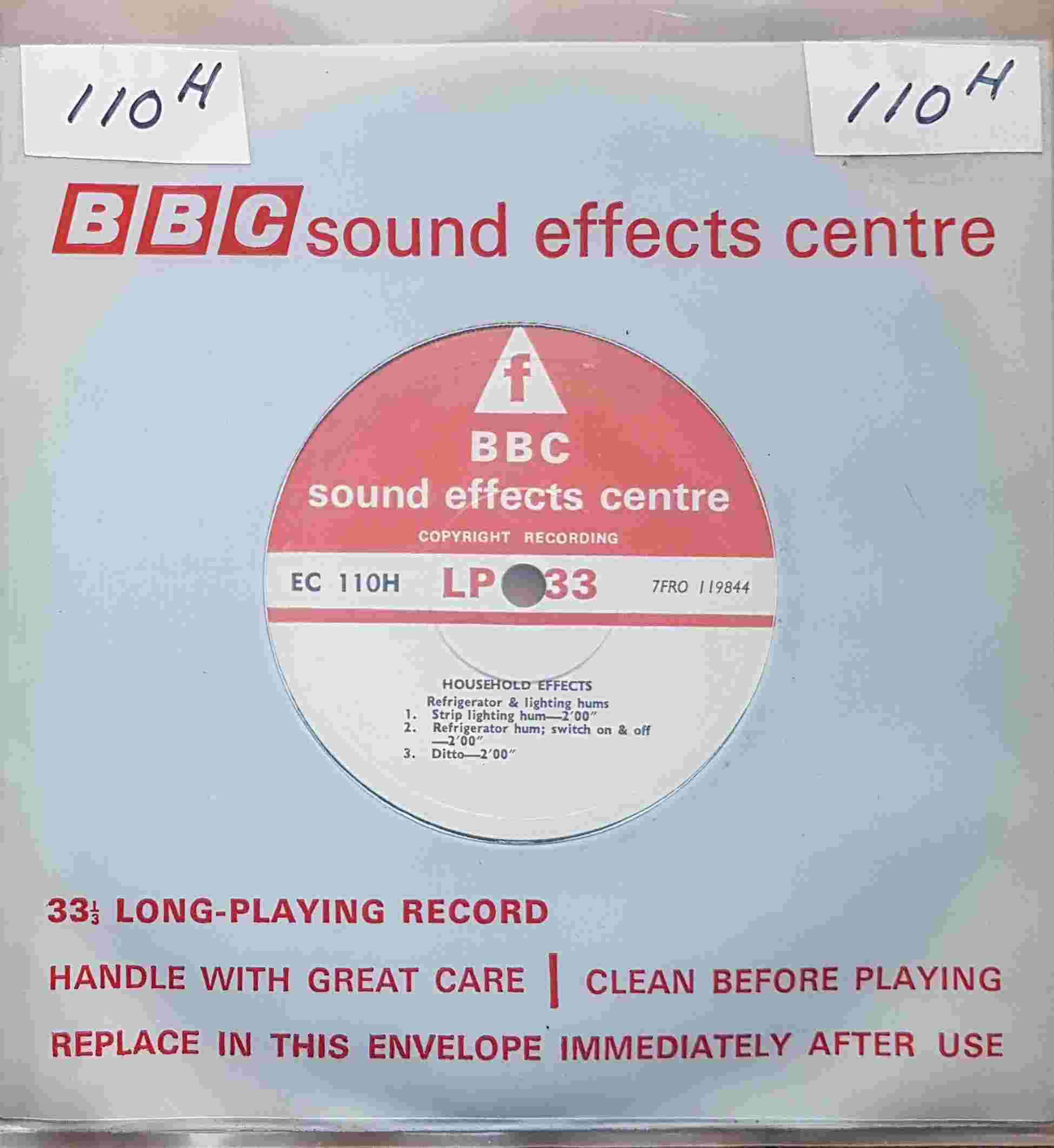 Picture of EC 110H Household effects - Refrigerator & lighting hums by artist Not registered from the BBC records and Tapes library